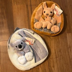 Lot of 2 Australia koala and Kangaroo soft toy collection